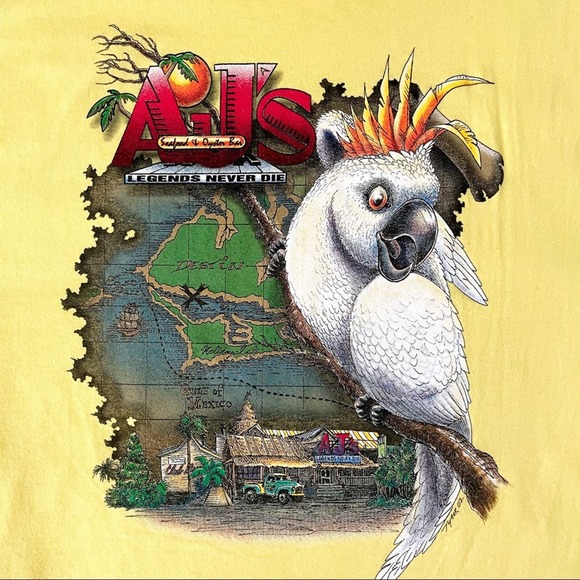 AJs Destin Florida Graphic Tee Bright Yellow - Picture 6 of 7